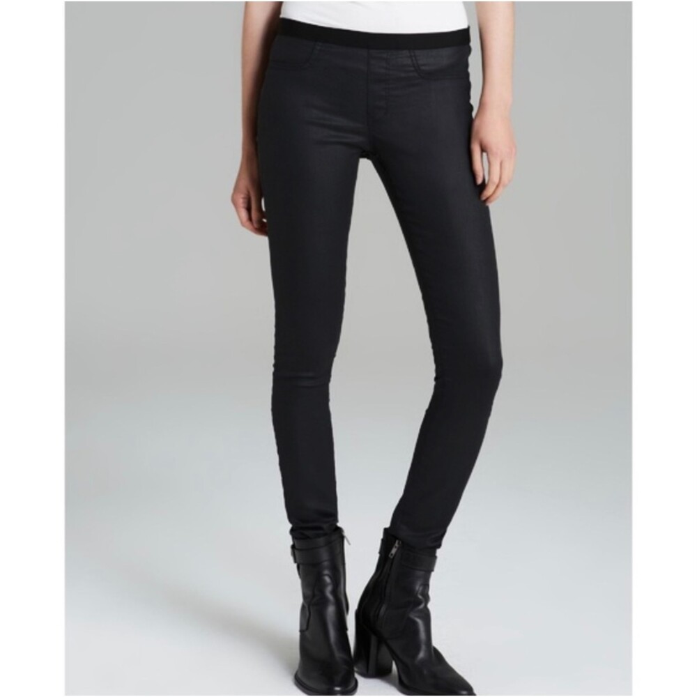 Helmut Lang Coated Skinny Leg Pants 27
